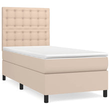 Boxspring met matras kunstleer cappuccinokleurig 100x200 cm 100 x 200 cm Cappuccino
