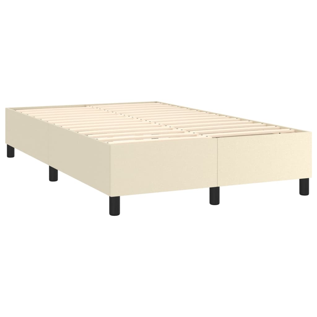 Boxspring Met Matras Kunstleer Kleurig Crème 120 x 200 cm