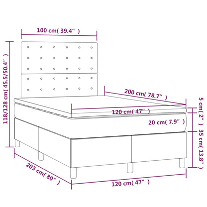 Boxspring Met Matras Kunstleer Kleurig Crème 120 x 200 cm
