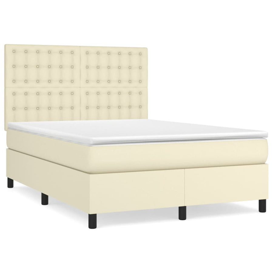 Boxspring Met Matras Kunstleer Kleurig 140 x 200 cm