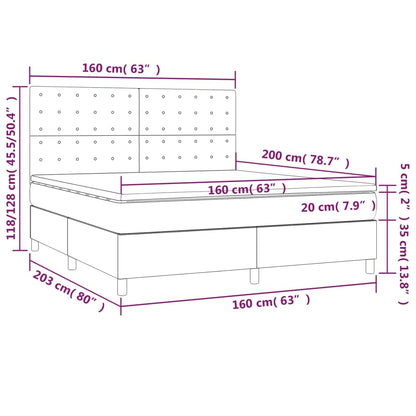 Boxspring met matras kunstleer crèmekleurig 160x200 cm