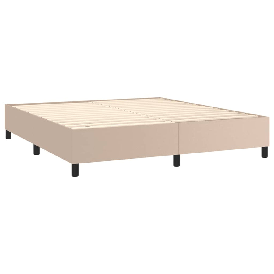 Boxspring met matras kunstleer cappuccinokleurig 180x200 cm