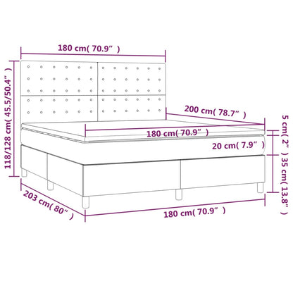 Boxspring met matras kunstleer cappuccinokleurig 180x200 cm
