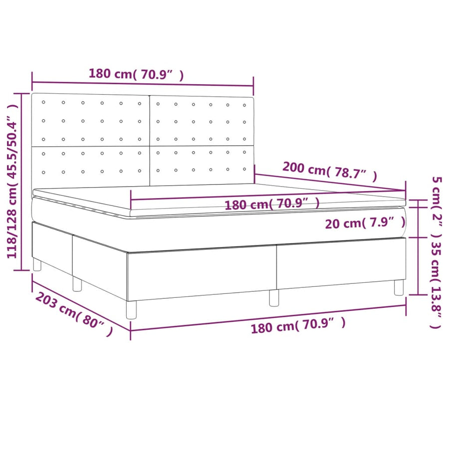 Boxspring met matras kunstleer cappuccinokleurig 180x200 cm