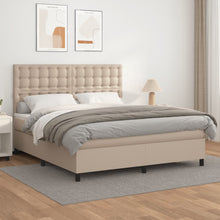 Boxspring met matras kunstleer cappuccinokleurig 180x200 cm