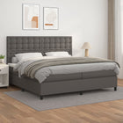 Boxspring met matras 200x200 cm grijs kunstleer
