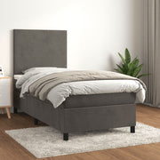 Boxspring 90x190 cm fluweel donkergrijs