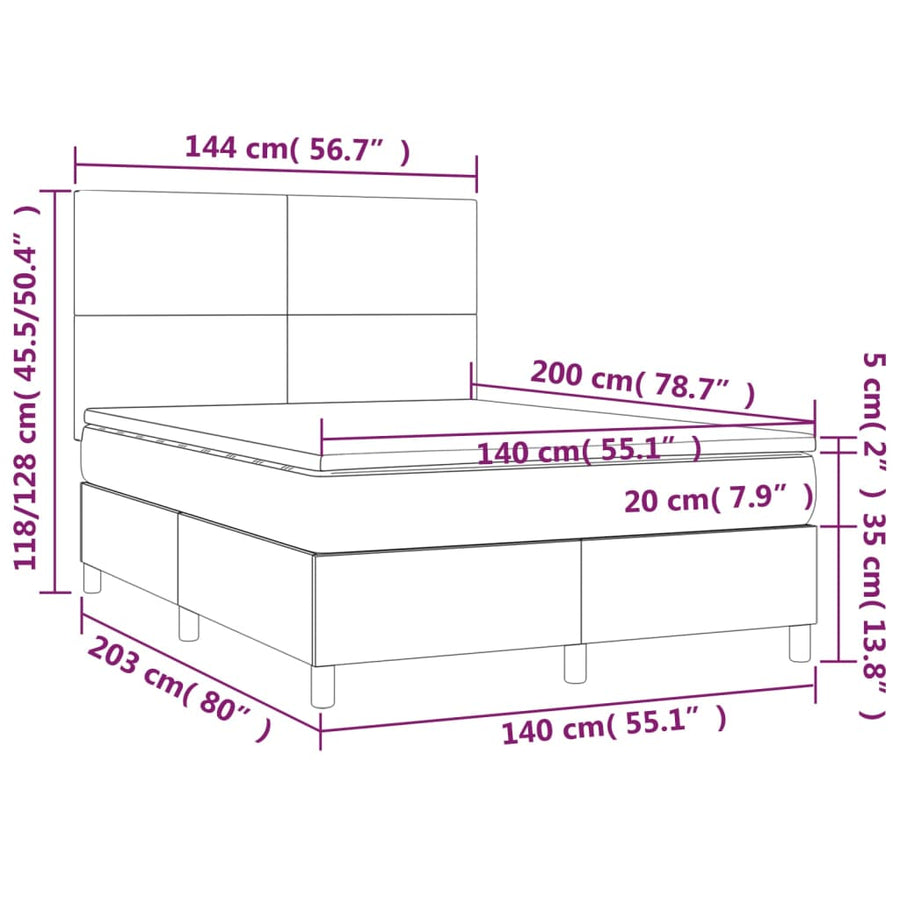 Boxspring met matras fluweel donkergroen 140x200 cm 140 x 200 cm Donkergroen