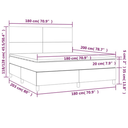 Boxspring Met Matras Fluweel Donkergroen 180X200 Cm 180 x 200 cm Effen ontwerp