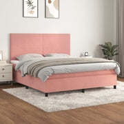 Boxspring 180x200 cm fluweel roze