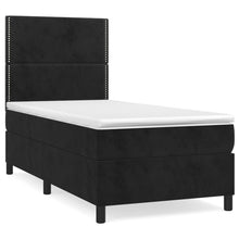 Boxspring Met Matras Fluweel Zwart 80 x 200 cm Effen met spijkers