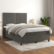 Boxspring 140x200 cm fluweel donkergrijs