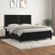 Boxspring met matras 180x200 cm zwart fluweel