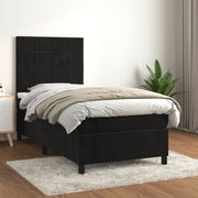 Boxspring met matras 90x200 cm zwart fluweel