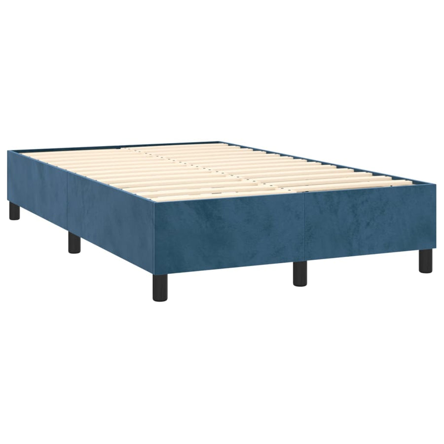 Boxspring met matras fluweel donkerblauw 120x200 cm 120 x 200 cm Donkerblauw