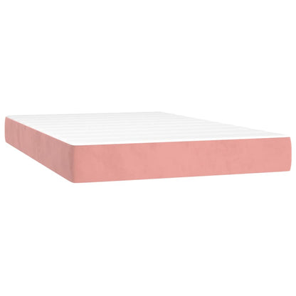 Boxspring Met Matras Fluweel Roze 120 x 200 cm Blok met vierkanten