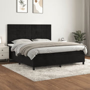 Boxspring met matras 160x200 cm zwart fluweel