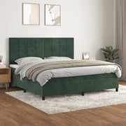 Boxspring met matras 200x200 cm donkergroen fluweel