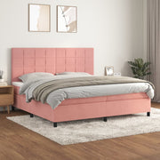 Boxspring met matras 200x200 cm roze