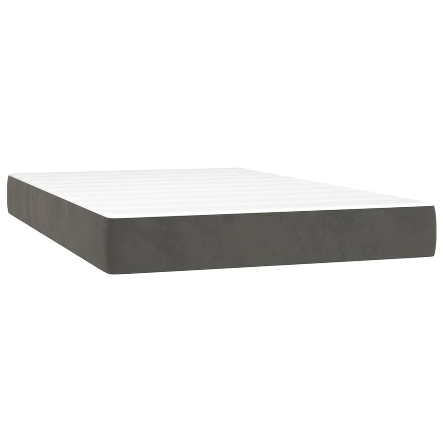 Boxspring Met Matras Fluweel Donkergrijs 120 x 200 cm Horizontale strepen