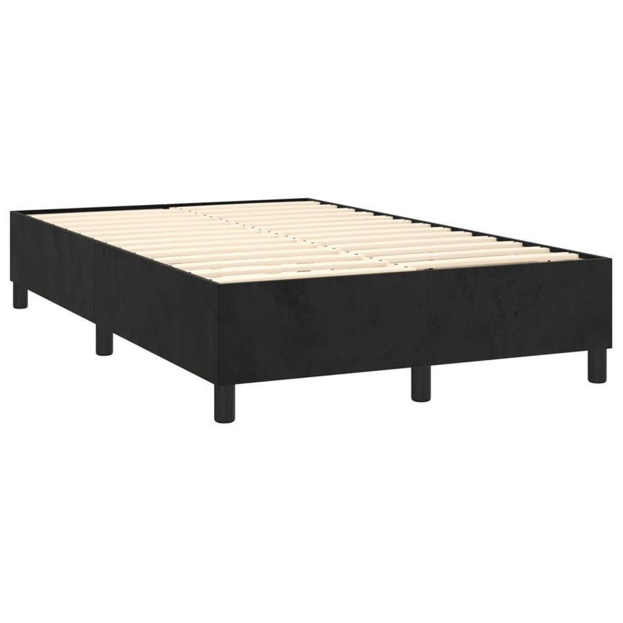 Boxspring Met Matras Fluweel Zwart 120 x 200 cm Horizontale strepen