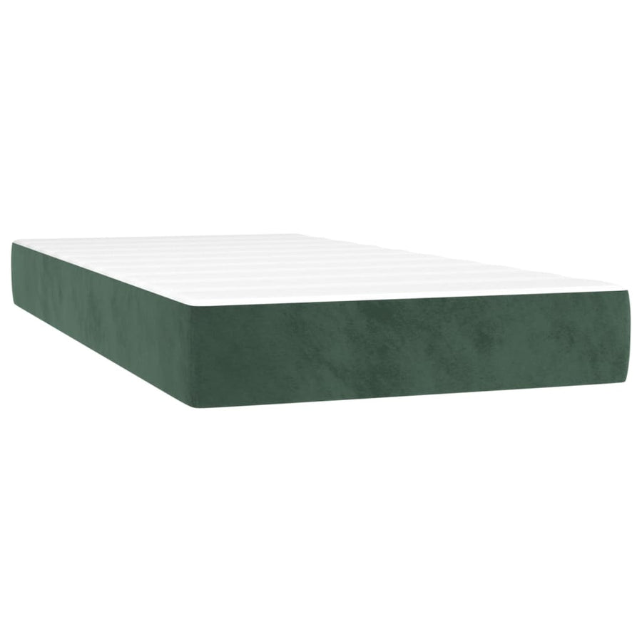 Boxspring Met Matras Fluweel Donkergroen 90 x 190 cm Verticale strepen