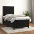 Boxspring met matras fluweel zwart 90x200 cm