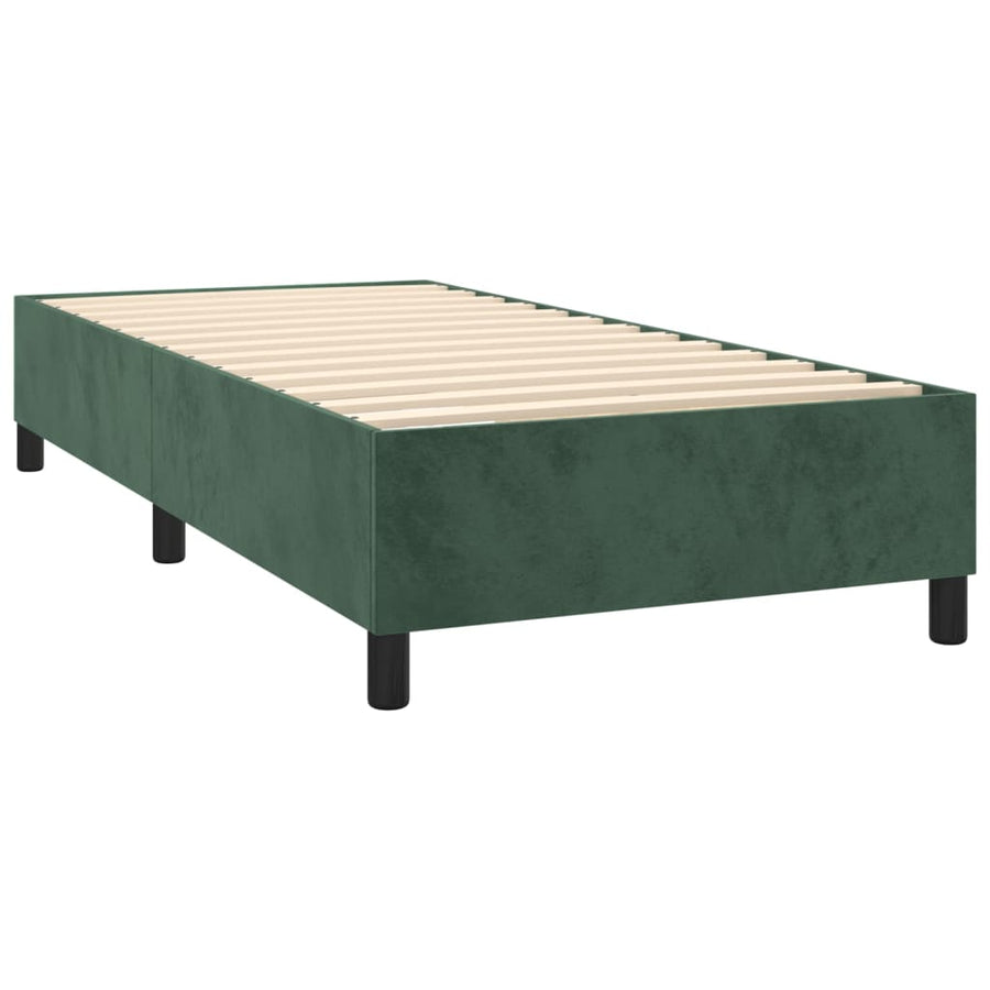 Boxspring Met Matras Fluweel Donkergroen 100 x 200 cm Verticale strepen