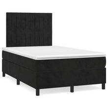 Boxspring Met Matras Fluweel Zwart 120 x 200 cm Verticale strepen