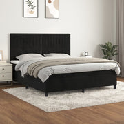 Boxspring met matras 160x200 cm zwart fluweel