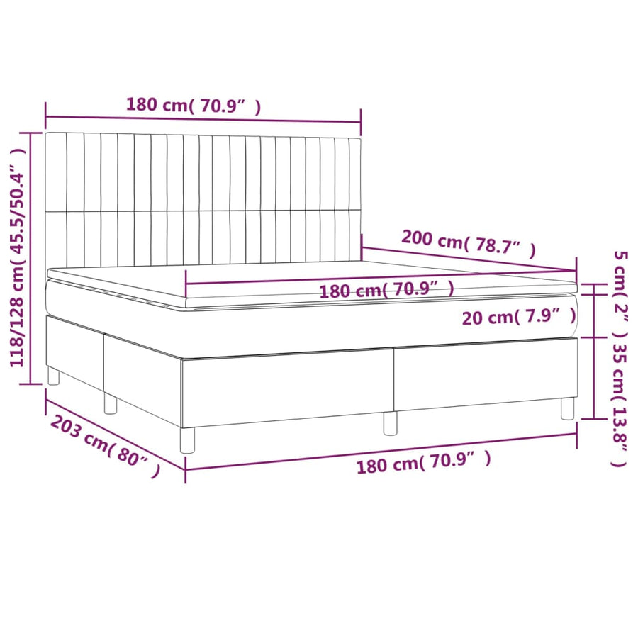 Boxspring Met Matras Fluweel Donkergroen 180 x 200 cm Verticale strepen