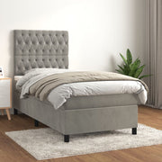 Boxspring 80x200 cm fluweel lichtgrijs