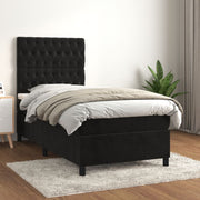 Boxspring 90x190 cm fluweel zwart