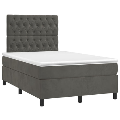 Boxspring Met Matras Fluweel Donkergrijs 120 x 200 cm Getuft ontwerp