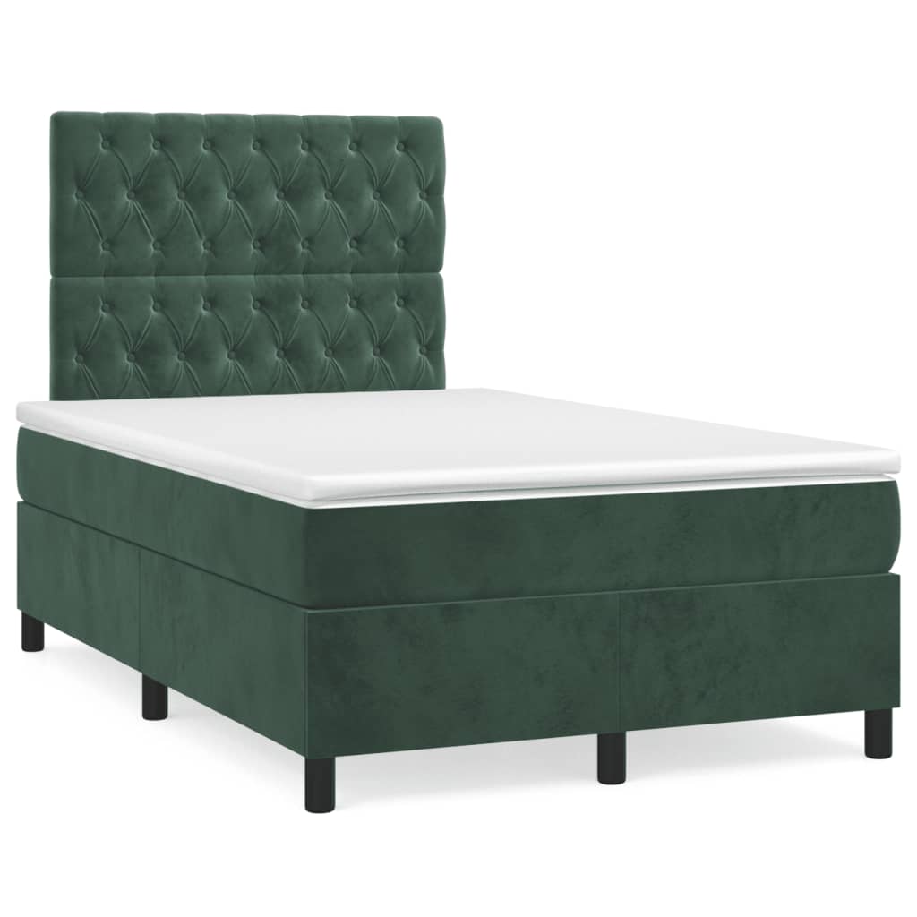 Boxspring Met Matras Fluweel Donkergroen 120 x 200 cm Getuft ontwerp