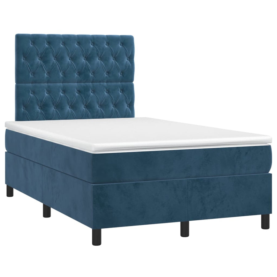 Boxspring Met Matras Fluweel Donkerblauw 120 x 200 cm Getuft ontwerp