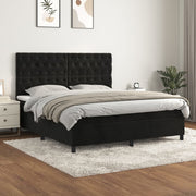 Boxspring met matras zwart 160x200 cm