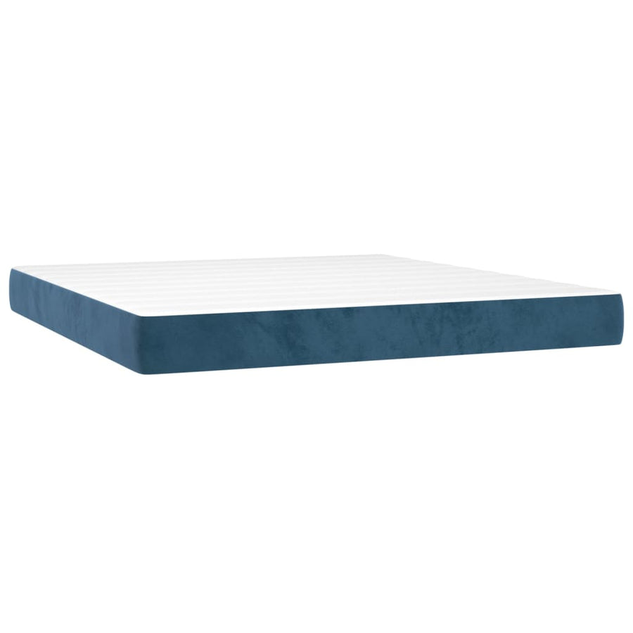 Boxspring Met Matras Fluweel Donkerblauw 160 x 200 cm Getuft ontwerp
