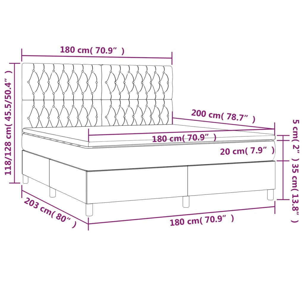 Boxspring Met Matras Fluweel Zwart 180X200 Cm Zwart 180 x 200 cm Getuft ontwerp