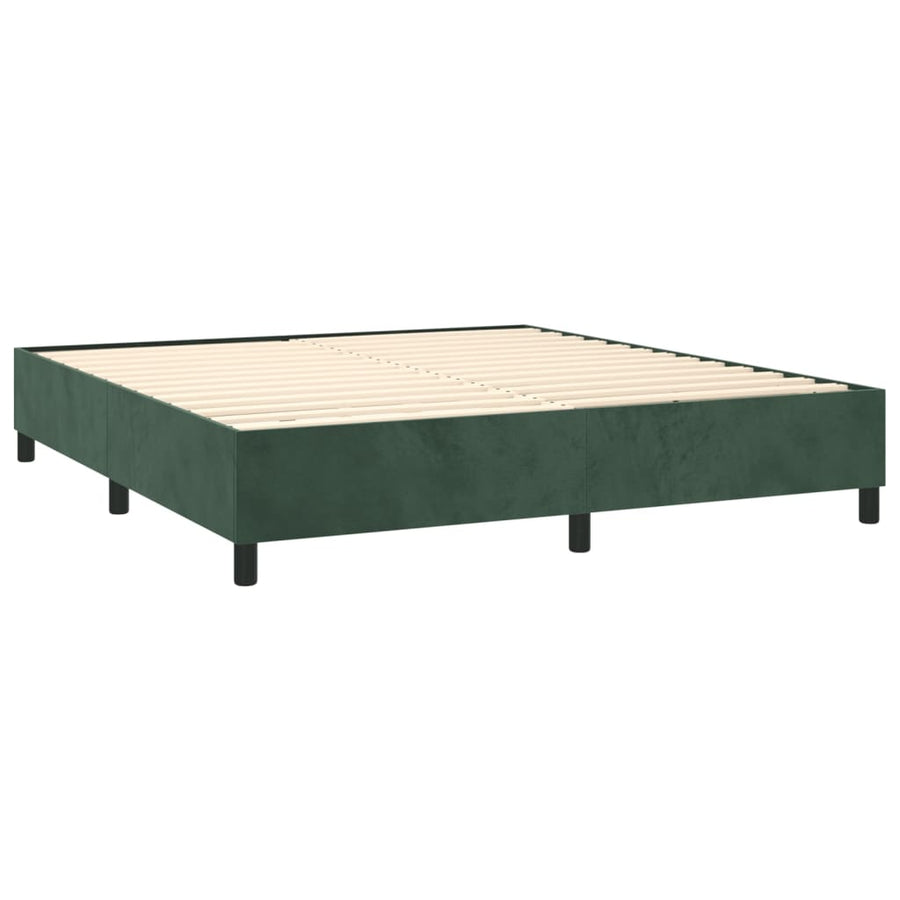 Boxspring Met Matras Fluweel Donkergroen 180 x 200 cm Getuft ontwerp