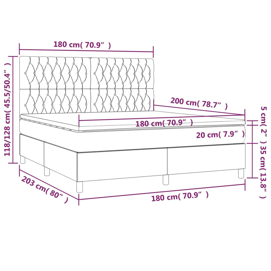 Boxspring Met Matras Fluweel Donkergroen 180 x 200 cm Getuft ontwerp