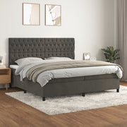 Boxspring 200x200 cm donkergrijs fluweel