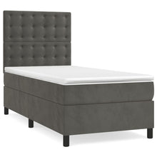 Boxspring Met Matras Fluweel Donkergrijs 80 x 200 cm Knopen