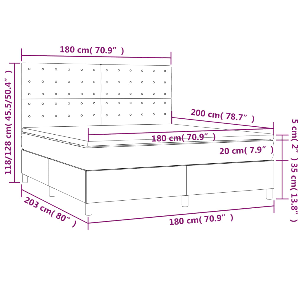 Boxspring Met Matras Fluweel Donkergrijs 180X200 Cm Donkergrijs 180 x 200 cm Knopen