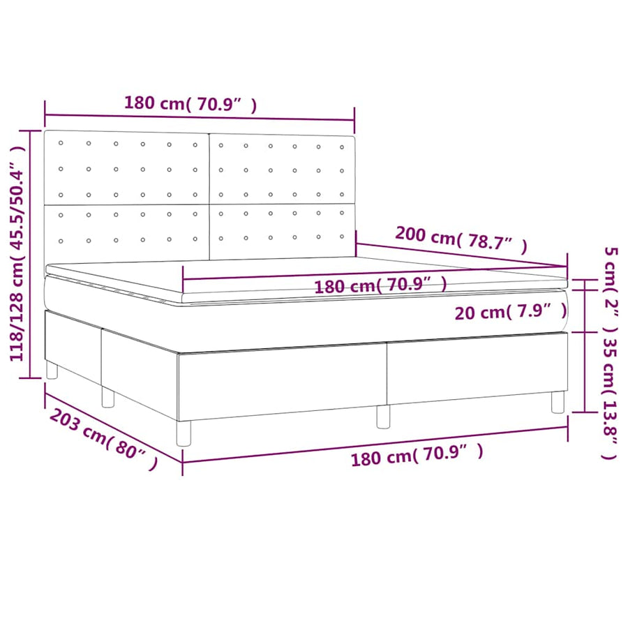 Boxspring met matras fluweel donkerblauw 180x200 cm