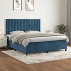 Boxspring 180x200 cm fluweel donkerblauw