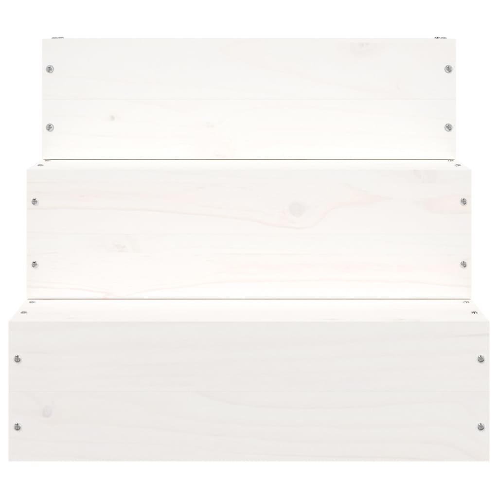 Huisdierentrap 40X37,5X35 Cm Massief Grenenhout Wit 40 x 37.5 x 35 cm