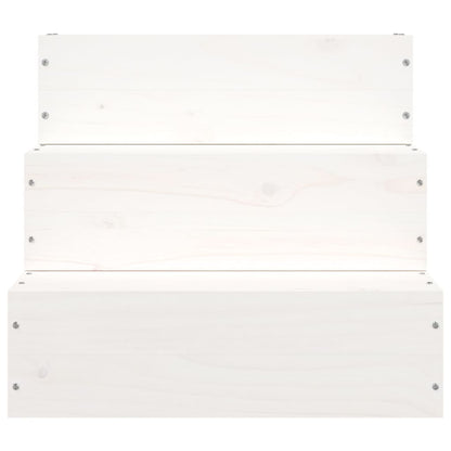Huisdierentrap 40X37,5X35 Cm Massief Grenenhout Wit 40 x 37.5 x 35 cm