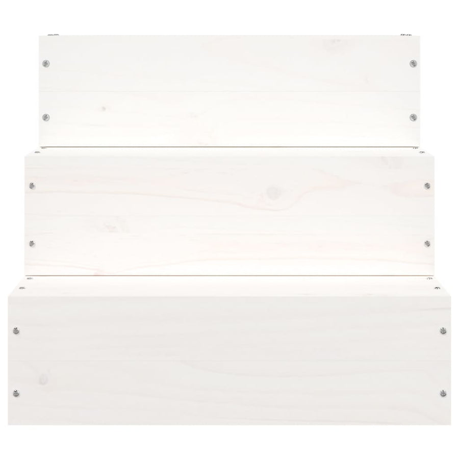 Huisdierentrap 40X37,5X35 Cm Massief Grenenhout Wit 40 x 37.5 x 35 cm