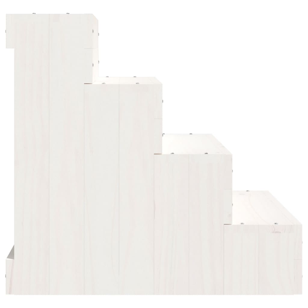 Huisdierentrap 40X49X47 Cm Massief Grenenhout Wit 40 x 49 x 47 cm